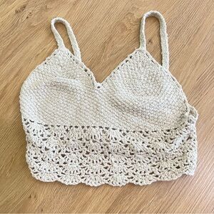 Hollister Cream Crochet Tank Top